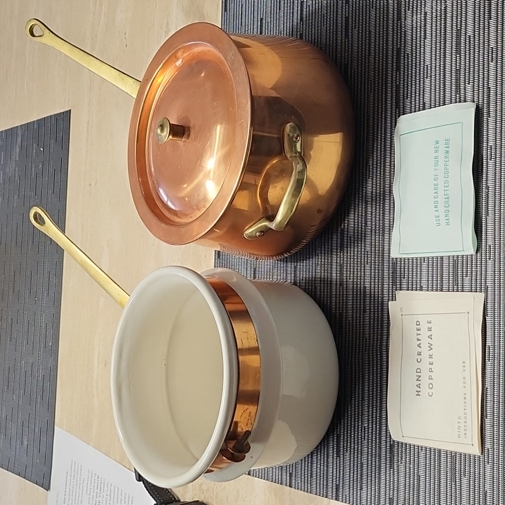 Hand crafted copperware.